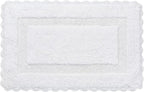 Savi Home Cotton Crochet Bathmat with Antiskid 21x34 White, 100% Pure Cotton, Super Soft White, Plush & Absorbent, Hand Tufted Heavy Weight Construction, Full Reversible Step Out Rugs