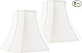 Cream Square Cut Corner Bell Lamp Shade Set of 2 Medium Lampshade 6.5``Top×13``Bottom×10.6``Hight(Spider) Vintage Lamp Shade for Table & Floor Lamp - Lampshade Replacement
