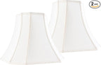 Cream Square Cut Corner Bell Lamp Shade Set of 2 Medium Lampshade 6.5``Top×13``Bottom×10.6``Hight(Spider) Vintage Lamp Shade for Table & Floor Lamp - Lampshade Replacement
