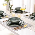 AmorArc Ceramic Dinnerware Sets,Handmade Reactive Glaze Stoneware Plates and Bowls Set,Highly Chip and Crack Resistant | Dishwasher & Microwave Safe Dishes Set,Service for 8 (24pc)