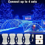 100FT 300 LED Christmas Lights Outdoor, Plug in Christmas String Lights Indoor, Waterproof & 8 Modes & Timer Function, Connectable Fairy Twinkle Light for Bedroom Patio Wedding Party Decor, Blue