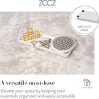 ZCCZ Bathroom Accessory Sets, 4 Pieces Bathroom Accessories Complete Set Vanity Countertop Accessory Set with Marble Look, Includes Lotion Dispenser Soap Pump, Tumbler, Toothbrush Holder and Tray