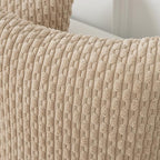 Kevin Textile Throw Pillow Covers Soft Corduroy Decorative Set of 2 Boho Striped Pillow Covers Pillowcases Farmhouse Home Decor for Couch Bed Sofa Living Room 16x16 Inch Beige