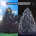 Flacchi Christmas Lights Solar 2 Pack Total 144ft 400 LED 8 Modes Outdoor String Lights Waterproof Solar Fairy Lights for Garden, Patio, Fence, Balcony,Backyard, Outdoors (White)