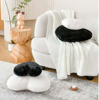 Black Heart Pillows, Cute Heart Decorative Pillow, Heart Shaped Throw Pillows for Bed, Faux Rabbit Fur Plush Hoom Decor Pillow Cushion for Chair Sofa Living Room (Large-19.6"x15.7")