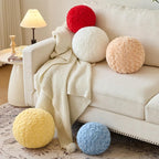 Ball Pillow, Decorative Round Pillow for Couch n, Circle Throw Pillows, Perfect Ball Pillows for Couch, Stylish Decorative Pillows, Versatile Round Throw Pillow (Red, Medium-11.8 Inches)