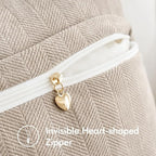 MIULEE Pack of 2 Beige Decorative Pillow Covers 16x16 Inch Soft Chenille Luxurious Couch Throw Pillows Farmhouse Cushion Covers with Elegant Design for Sofa Bedroom Living Room Home Decor