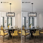 Black Chandelier for Dining Room, 8-Light Kitchen Chandelier Light Fixture Modern Metal Industrial Large Chandeliers for Farmhouse Entryway Living Room (Black Gold)