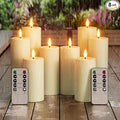 Outdoor Candles with Timer Waterproof: Set of 8 2.2''×4'' 5'' 6'' 7'' Flameless LED Pillar Candles with Remote Battery Candles Flicking Ivory for Fireplace Halloween Patio Centerpieces