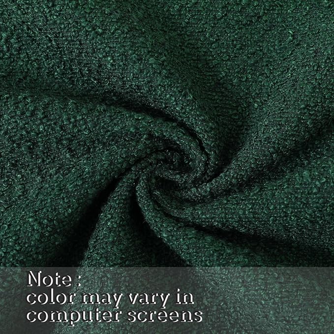 Jeneoo Hunter Green Decorative Lumbar Thick Throw Pillow Covers Fine Textured Boucle Couch Cushion Cases for Sofa Decor, Set of 2, 12 x 20 Inch