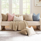 MIULEE Pack of 2 Lumbar Faux Fur Throw Pillow Covers 12x20 Inch Neutral White Boucle Decorative Sherpa Pillow Covers Fuzzy Accent Soft Sheepskin Fleece for Boho Home Decor Sofa Living Room Bed Chair