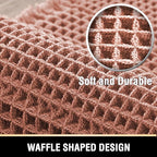 H.VERSAILTEX Upgraded Waffle Runner Rug Super Absorbent Bathroom Mat Non Slip Bath Rug for Bathroom Floor Machine Washable Dry Fast, Soft Pink, 24" x 72"