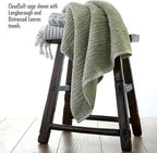 SKL Home CloudSoft Cotton Luxury 2-Piece Hand Towel Set, Sage