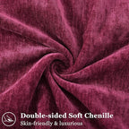decorUhome Christmas Couch Throw Pillow Covers 24x24 Set of 2, Decorative Soft Euro Neutral Chenille Pillow Covers with Elegant Design for Sofa Bed Living Room Home Decor, Rhododendron