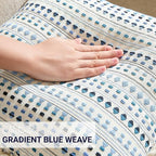 Decorative Pillow Covers Set of 2, Boho Farmhouse Couch Throw Pillows with Tassels, Textured Small Dot Pattern Cushion Cases for Sofa Living Room Home Decor (Blue, 12" x 20" (Pack of 2))