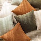 Foindtower Pack of 2, Curly Faux Fur Lumbar Decorative Throw Pillow Covers Soft Fuzzy Plush Cushion Case Cozy Pillowcase for Living Room Couch Bed Sofa Home Decor 12 x 20 Inch, Bronze