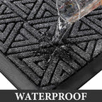 Yimobra Large Door Mat 47x24, All-Weather Waterproof Non-Slip Welcome Matt Outdoor, Heavy Duty Non Slip Doormat for Entryway for Patio and Garage Indoor, Easy Clean, Mix Grey