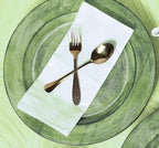 CLEENTABLE Assorted Set of 2 Wooden Charger Plates - 13" Round Farmhouse Wood Plates - Decorative Dinner Plates for Table Setting, Serving Tray, Appetizers, or Home Décor (Blue Green)