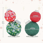 Large Lighted Christmas Ball Ornaments,35Inch 3D Pre-Lit LED Holiday Decor with Base for Outdoor Yard, Garden,Patio-Festive Glow (Red/Green)