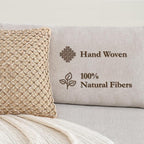 Boho Living Jada Decorative Throw, Includes Accent Insert, Premium Woven Design, Living Room Décor, (2) 20" x 20" Pillow Covers, Beige 2 Count