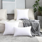 Home Brilliant 16x16 Throw Pillow Covers for Couch Striped Velvet Decorative Pillowcases for Chair Sofa Bench Toddler, 40x40 cm, Set of 2, Pure White