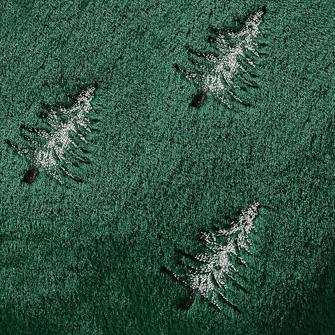MIULEE Christmas Decorative Pillow Covers Set of 2 Faux Fur Throw Pillows with Embroidered Christmas Tree 18x18 Inch Green White Winter Couch Covers for Festival Sofa Bedroom Living Room Home Decor
