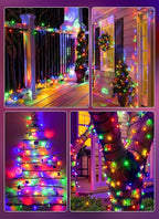 Brightown 2 Pack Solar Christmas String Lights Outdoor, Total 144Ft 400 LED Twinkle Fairy Lights Waterproof with 8 Modes Auto On/Off for Patio Tree Garden Party Home Wedding Decorations (Multicolor)