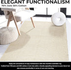 Bedding Craft Jute Cotton Matty Area Rug for Living Room 36x60 Inch - Natural - Machine Washable 3x5 Feet Rugs - 70% Jute and 30% Cotton