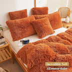 XeGe Faux Fur Fluffy Pillow Cases, Plush Shaggy Pillow Shams, Ultra Soft Furry Pillow Covers, Velvet Fuzzy Decorative Pillowcases for Bed Couch Sofa Zipper Closure, Set of 2 (Standard, Burnt Orange)