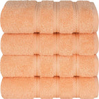 American Soft Linen Luxury Hand Towels for Bathroom, 600 GSM 100% Cotton Turkish 4 Piece Hand Towel Set, 600 GSM Hand Face Towels for Kitchen, Peach Hand Towels