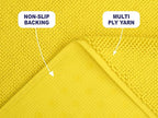American Soft Linen Bath Rug, 20 in 34 in 100% Cotton Bath Mats Rugs for Bathroom, Slip Reducer Washable Shaggy Form Area Rugs, Yellow Bath Rug