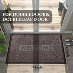 Yimobra Large Welcome Mat 47x32, Waterproof Non-Slip Outdoor Mats for Front Door Outside Entrance, Low-Profile Entryway Mat Indoor for Garage Patio, Brown