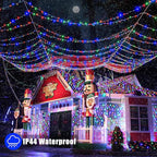 33ft Christmas Lights Outdoor Waterproof, 100 LED String Lights for Bedroom Clear Wire with 8 Modes, Plug in Twinkle Fairy String Light for Indoor Outdoor Home Party Garden Decorations, Multicolor