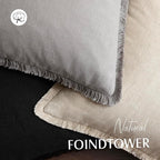Foindtower Set of 2 Decorative Linen Fringe Throw Pillow Covers Cozy Farmhouse Cushion Cover with Tassels Accent Pillowcase for Couch Chair Sofa Bed Living Room Home Decor,20×20 Inch,Light Rustic Gray