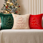 DFXSZ Christmas Pillow Covers 18x18 Yellow Star Light Green Christmas Tree Decoration Soft Plush Faux Fur Jacquard Throw Pillows for Bedroom Sofa Holiday Festivals Winter Home Decor PTK067A18