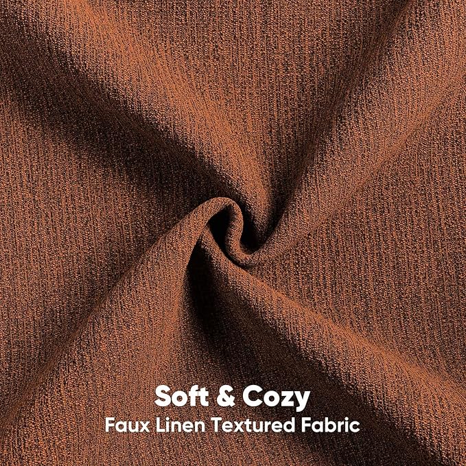 FUTEI Rust Chenille Decorative Throw Pillow Covers 20x20 Inch Set of 2,Soft Cozy Faux Linen Textured Cushion Case,Farmhouse Home Decor for Couch Living Room