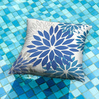 DFXSZ Blue Flower Pillow Covers 16x16 Inch Set of 2 Dark and Light Blue Colored Pillow Farmhouse Outdoor Waterproof Decor for Patio Funiture Garden Summer Floral Square Polyester Pillow Covers 002E16