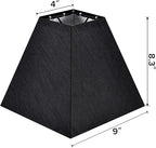 2 Pack Spider Small Square Lampshades,4"×9" × 8.3”inches Black Lampshades for Wall Lamps Table Lamps Floor Lamps-Wall Mount Natural Faux Silk Black Lamp Shade Replacement for Bedroom By GO&SO