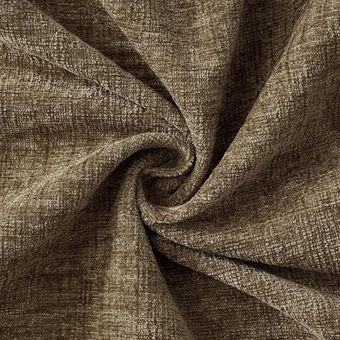 MIULEE Pack of 2 Coffee Throw Pillow Covers 12x20 Inch Soft Chenille Pillow Covers for Sofa Living Room Couch Solid Dyed Cases