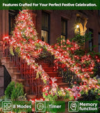750 LED 246FT Christmas Lights Outdoor, Super Long Waterproof Christmas String Lights with 8 Modes, Christmastree Lights with Timer Memory for Fence Garden Xmas Wedding Party Decor Red