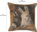 Charlotte Home Furnishings Decorative Pillow Covers for Couch 19x19 in, Tapestry Throw Pillow Cover for Living Room Bed Decor, Donkeys French Country Sofa Cushion Cases, Soft Cotton Jacquard Woven