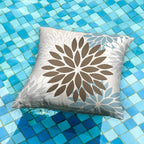 DFXSZ Brown Blue Flower Pillow Covers 16x16 Inch Set of 2 Summer Outdoor Waterproof Decor for Home Patio Funiture Garden Living Room Cushion Cover 002F16
