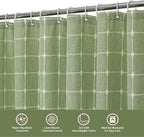 MitoVilla Sage Green Boho Extra Long Shower Curtain 72 x 84, Modern Farmhouse 84 inch XL Rustic Polyester Linen Tassel Heavy Duty Shower Curtain Set with Hooks for Cottagecore Country Bathroom Decor