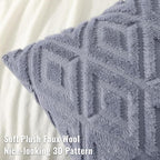 decorUhome Couch Throw Pillow Covers 16x16 Set of 2, Decorative Soft Plush Faux Wool Neutral Accent Pillow Covers for Bed Sofa Living Room, Blue Grey