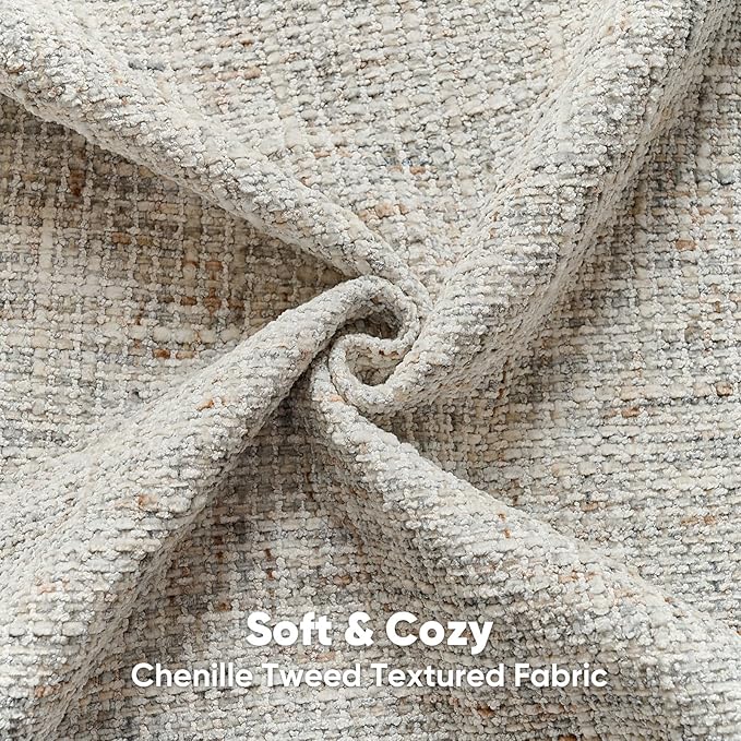 HAUSSY Grey Throw Pillow Covers 16x16 Set of 2 Chenille Tweed Textured Decorative Couch Lumbar Pillow Covers Neutral Modern Pillow Cases for Sofa Bed Living Room Decor