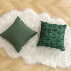 AQOTHES Christmas Tree Decorative Green Throw Pillow Covers 24x24 Set of 2, Faux Fur Farmhouse Throw Pillows Cushion Cases for Xmas Winter Holiday Home Decor