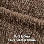 FUTEI Brown Decorative Throw Pillow Covers 20x20 Inch Set of 2,Soft Fluffy Faux Feather Texture Cushion Cases,Modern Home Luxury Decor for Couch Bed Living Room