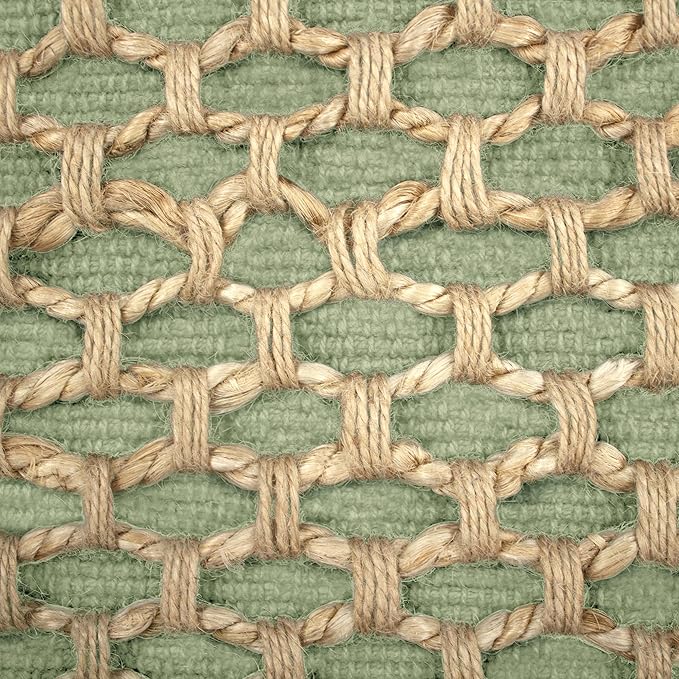 Boho Living Jada Decorative Throw, Includes Accent, Premium Woven Design, Living Room Décor, (1) 20" x 20" Pillow Cover with Insert, Sage Green