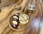 Acacia Wooden Plates – Set of 4, 8” Round Rustic Side Dish & Dessert Plates, Handcrafted Natural Tableware for Appetizers, Snacks, Dining, or Gift