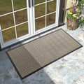 Yimobra Large Door Mat Outside Entrance 47x24, Waterproof Heavy Duty Outdoor Mats for Front Door, Non Slip Rubber Entry Mat for Garage Patio Indoor, Easy Clean, Beige
